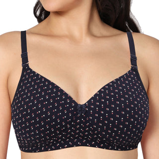 ICPD-PRINT_ASRTD_NAVY Padded Full Coverage Bra (Pack of 1) - Incare