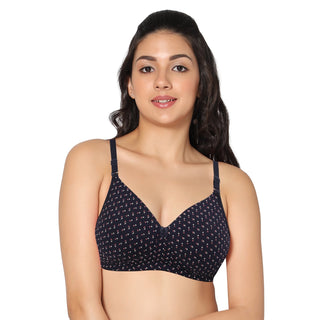 ICPD-PRINT_ASRTD_NAVY Padded Full Coverage Bra (Pack of 1) - Incare