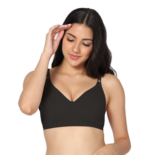 SUHANA_BLACK Non-Padded Full Coverage T-Shirt Bra (Pack of 1) - Incare