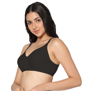 SUHANA_BLACK Non-Padded Full Coverage T-Shirt Bra (Pack of 1) - Incare