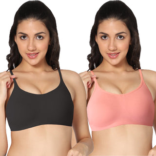 ALPLSP-05 Non-Padded Full Coverage Sports bra (Pack of 2) - Incare