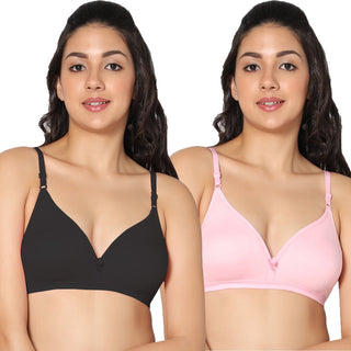 Tulie Non-Padded Half Coverage T-Shirt Bra (Pack of 2) - Incare