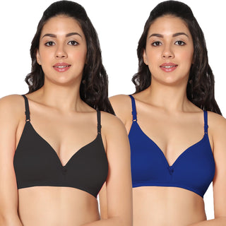 Tulie Non-Padded Half Coverage T-Shirt Bra (Pack of 2) - Incare