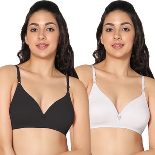 Tulie Non-Padded Half Coverage T-Shirt Bra (Pack of 2) - Incare