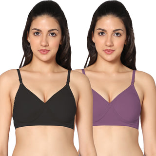 Nysa Non-Padded Full Coverage T-Shirt Bra (Pack of 2) - Incare