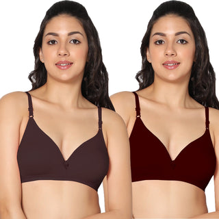 Tulie Non-Padded Half Coverage T-Shirt Bra (Pack of 2) - Incare