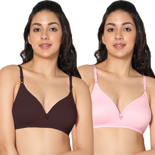 Tulie Non-Padded Half Coverage T-Shirt Bra (Pack of 2) - Incare