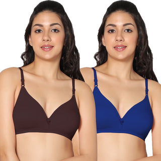 Tulie Non-Padded Half Coverage T-Shirt Bra (Pack of 2) - Incare