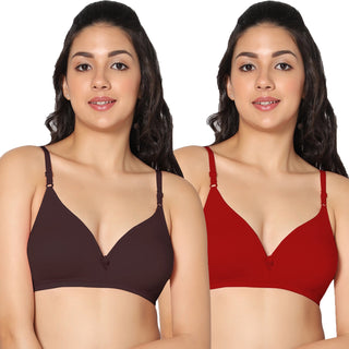 Tulie Non-Padded Half Coverage T-Shirt Bra (Pack of 2) - Incare