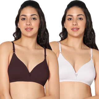 Tulie Non-Padded Half Coverage T-Shirt Bra (Pack of 2) - Incare