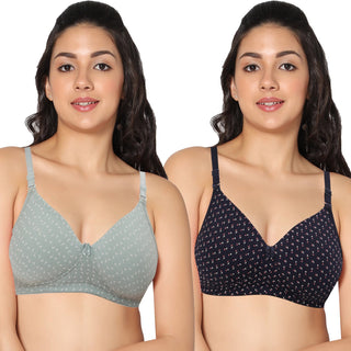 ICPD-PRINT_ASRTD Full Coverage Lightly Padded Bra (Pack of 2) - Incare