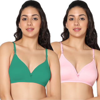 Tulie Non-Padded Half Coverage T-Shirt Bra (Pack of 2) - Incare