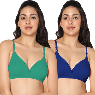 Tulie Non-Padded Half Coverage T-Shirt Bra (Pack of 2) - Incare