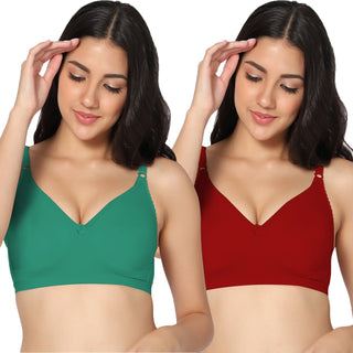 Suhani Non-Padded Full Coverage T-Shirt Bra (Pack of 2) - Incare