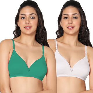 Tulie Non-Padded Half Coverage T-Shirt Bra (Pack of 2) - Incare