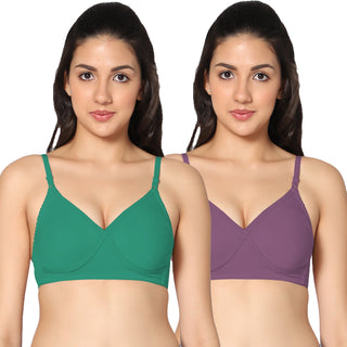 Nysa Non-Padded Full Coverage T-Shirt Bra (Pack of 2) - Incare