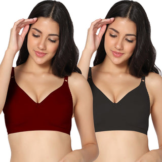 Suhani Non-Padded Full Coverage T-Shirt Bra (Pack of 2) - Incare