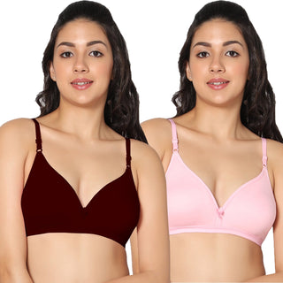 Tulie Non-Padded Half Coverage T-Shirt Bra (Pack of 2) - Incare