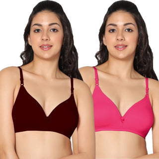 Tulie Non-Padded Half Coverage T-Shirt Bra (Pack of 2) - Incare