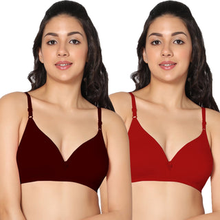 Tulie Non-Padded Half Coverage T-Shirt Bra (Pack of 2) - Incare