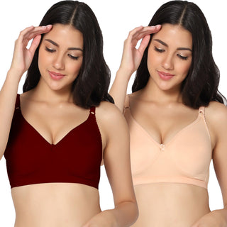 Suhani Non-Padded Full Coverage T-Shirt Bra (Pack of 2) - Incare