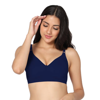 SUHANA_NAVYBLUE Non-Padded Full Coverage T-Shirt Bra ( Pack of 1) - Incare