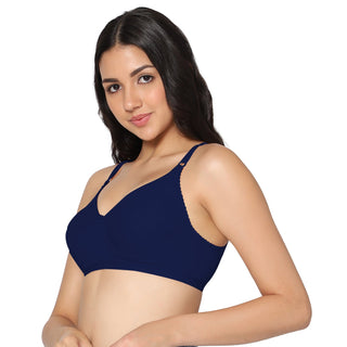 SUHANA_NAVYBLUE Non-Padded Full Coverage T-Shirt Bra ( Pack of 1) - Incare