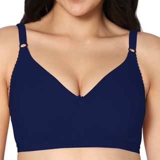 SUHANA_NAVYBLUE Non-Padded Full Coverage T-Shirt Bra ( Pack of 1) - Incare