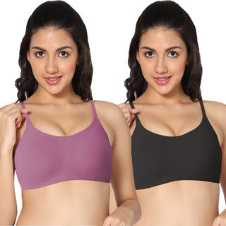 ALPLSP-05 Non-Padded Full Coverage Sports bra (Pack of 2) - Incare