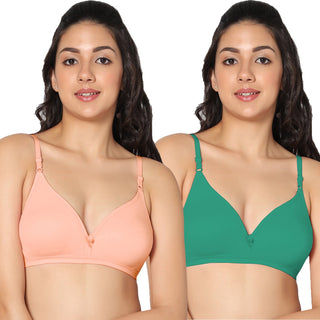 Tulie Non-Padded Half Coverage T-Shirt Bra (Pack of 2) - Incare