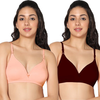 Tulie Non-Padded Half Coverage T-Shirt Bra (Pack of 2) - Incare