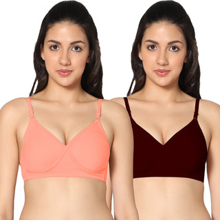 Nysa Non-Padded Full Coverage T-Shirt Bra (Pack of 2) - Incare