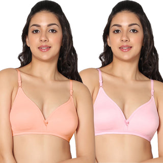 Tulie Non-Padded Half Coverage T-Shirt Bra (Pack of 2) - Incare