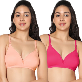 Tulie Non-Padded Half Coverage T-Shirt Bra (Pack of 2) - Incare