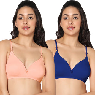 Tulie Non-Padded Half Coverage T-Shirt Bra (Pack of 2) - Incare