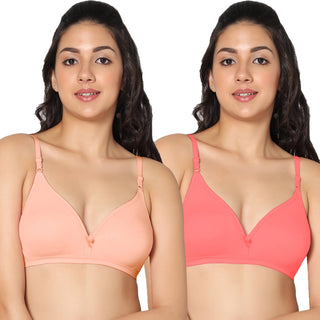 Tulie Non-Padded Half Coverage T-Shirt Bra (Pack of 2) - Incare