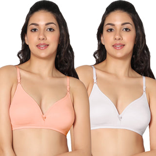 Tulie Non-Padded Half Coverage T-Shirt Bra (Pack of 2) - Incare