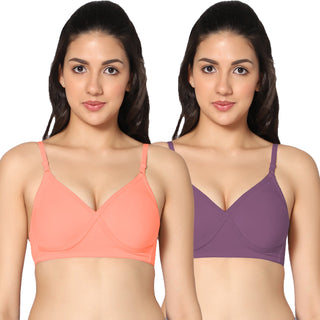 Nysa Non-Padded Full Coverage T-Shirt Bra (Pack of 2) - Incare