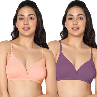 Tulie Non-Padded Half Coverage T-Shirt Bra (Pack of 2) - Incare