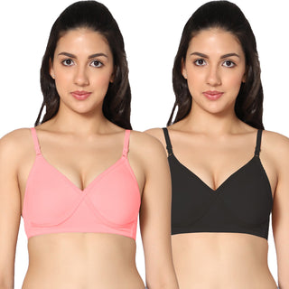 Nysa Non-Padded Full Coverage T-Shirt Bra (Pack of 2) - Incare