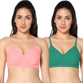 Nysa Non-Padded Full Coverage T-Shirt Bra (Pack of 2) - Incare