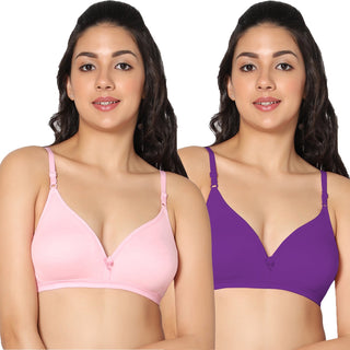 Tulie Non-Padded Half Coverage T-Shirt Bra (Pack of 2) - Incare