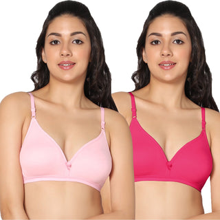 Tulie Non-Padded Half Coverage T-Shirt Bra (Pack of 2) - Incare