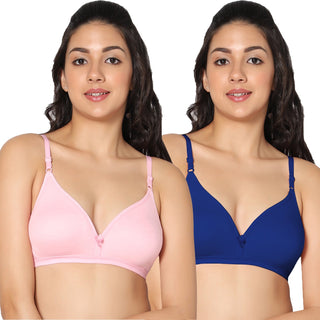 Tulie Non-Padded Half Coverage T-Shirt Bra (Pack of 2) - Incare