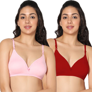 Tulie Non-Padded Half Coverage T-Shirt Bra (Pack of 2) - Incare