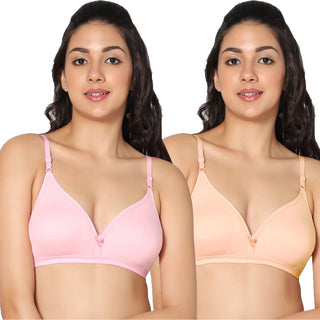 Tulie Non-Padded Half Coverage T-Shirt Bra (Pack of 2) - Incare