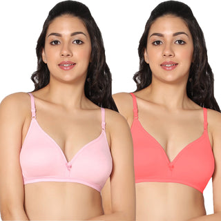 Tulie Non-Padded Half Coverage T-Shirt Bra (Pack of 2) - Incare