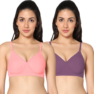 Nysa Non-Padded Full Coverage T-Shirt Bra (Pack of 2) - Incare