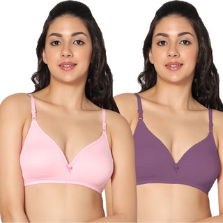 Tulie Non-Padded Half Coverage T-Shirt Bra (Pack of 2) - Incare