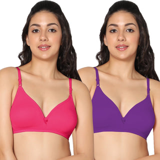 Tulie Non-Padded Half Coverage T-Shirt Bra (Pack of 2) - Incare